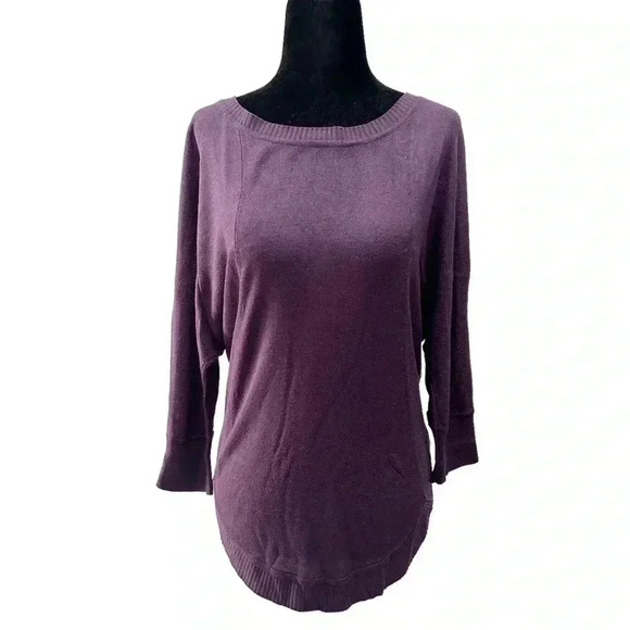 Ricki's Sweater Lightweight Draped Fit Crewneck Dolman Sleeve Pullover Purple XS - Picture 3 of 16